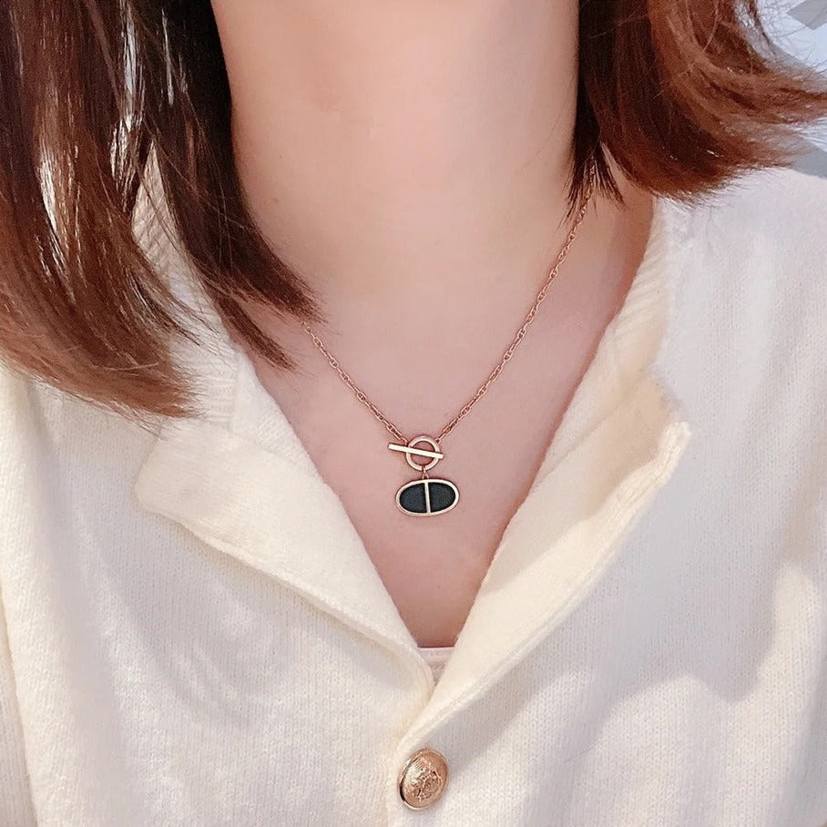 ??MIRA?¡¥CHAINE VERSO BLACK CERAMIC NECKLACE