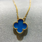 ??MIRA?¡¥CLOVER 15MM BLUE AGATE NECKLACE