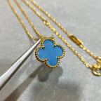 ??MIRA?¡¥CLOVER 15MM BLUE AGATE NECKLACE