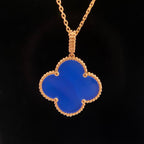 ??MIRA?¡¥CLOVER 25MM NECKLACE TURQUOISE ROSE GOLD