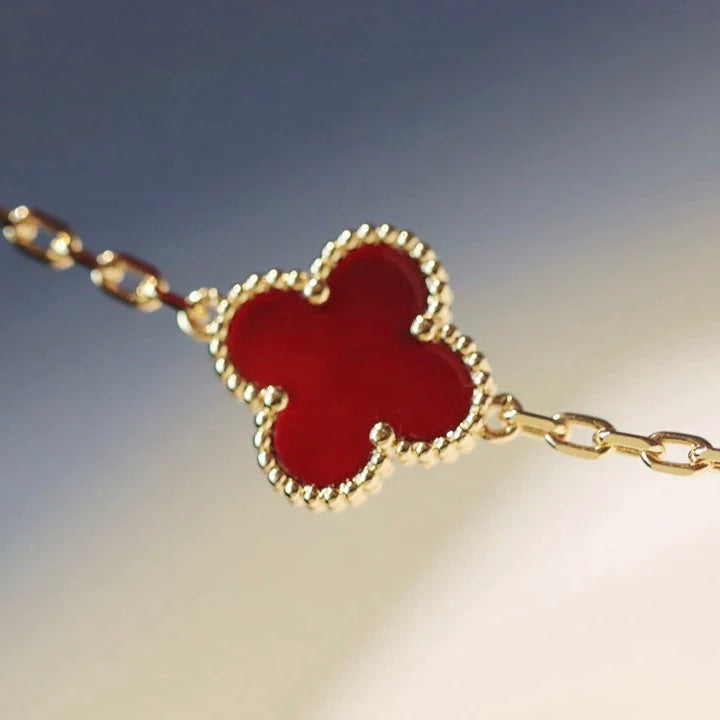 ??MIRA?¡¥CLOVER 20 MOTIFS CARNELIAN NECKLACE