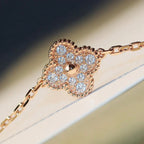 ??MIRA?¡¥CLOVER 20 MOTIFS DARK MOP DIAMOND  NECKLACE