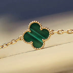 ??MIRA?¡¥CLOVER 20 MOTIFS MALACHITE DIAMOND NECKLACE