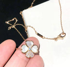 ??MIRA?¡¥CLOVER MOP DIAMOND ROSE GOLD NECKLACE