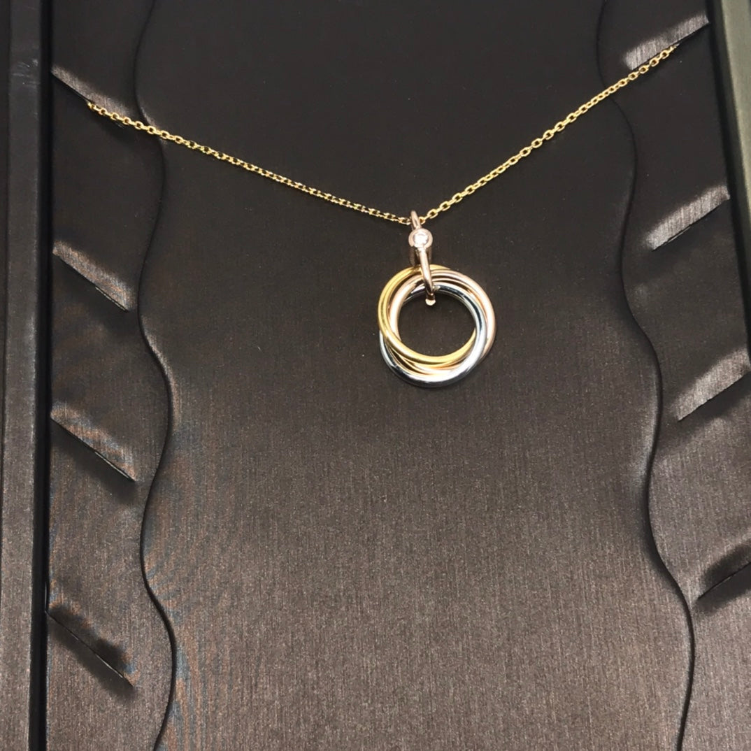 ??MIRA?¡¥TRINITY SILVER GOLD PINK GOLD NECKLACE