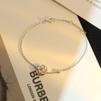 ??MIRA?¡¥SUN MOTIF PINK MOP SILVER BRACELET
