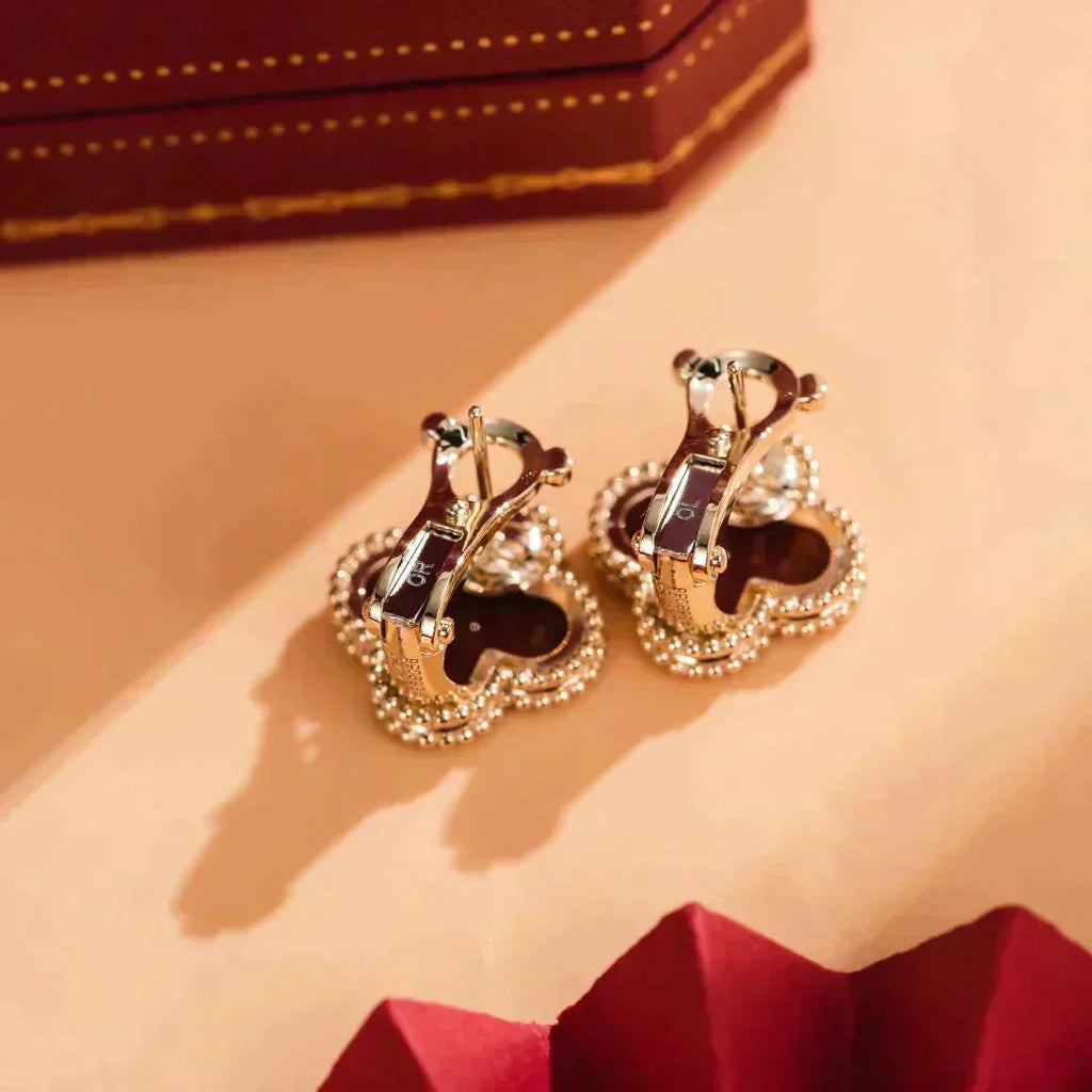 ??MIRA?¡¥CLOVER MEDIUM 1 MOTIFS CARNELIAN  EARRINGS