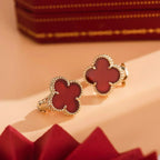 ??MIRA?¡¥CLOVER MEDIUM 1 MOTIFS CARNELIAN  EARRINGS