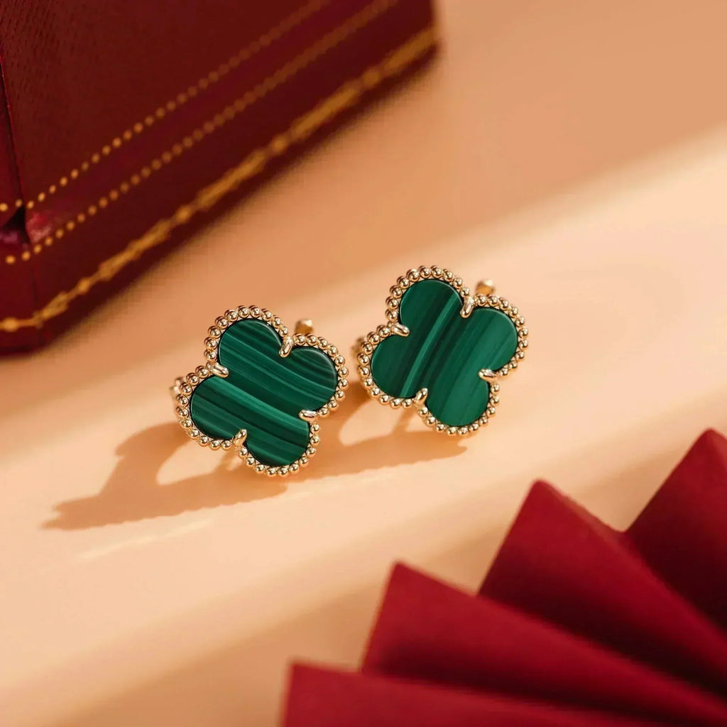 ??MIRA?¡¥CLOVER MEDIUM 1 MOTIFS MALACHITE  EARRINGS
