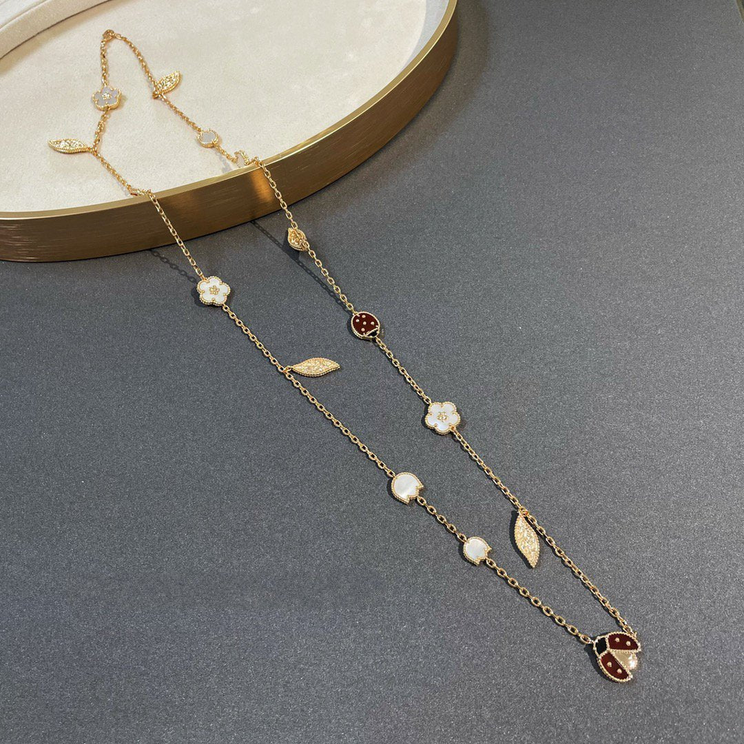 ??MIRA?¡¥LUCKY SPRING 15 MOTIFS GOLD NECKLACE