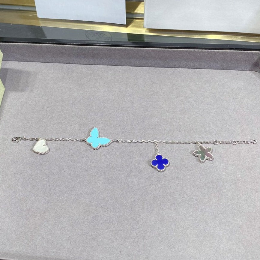 ??MIRA?¡¥LUCKY SPRING SILVER BRACELET 4 MOTIF