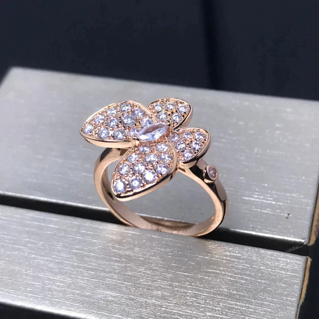 ??MIRA?¡¥BUTTERFLY PINK GOLD DIAMOND RING
