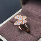 ??MIRA?¡¥BUTTERFLY PINK GOLD DIAMOND RING