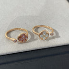 ??MIRA?¡¥SUN 1 DIAMOND PINK MOP RING