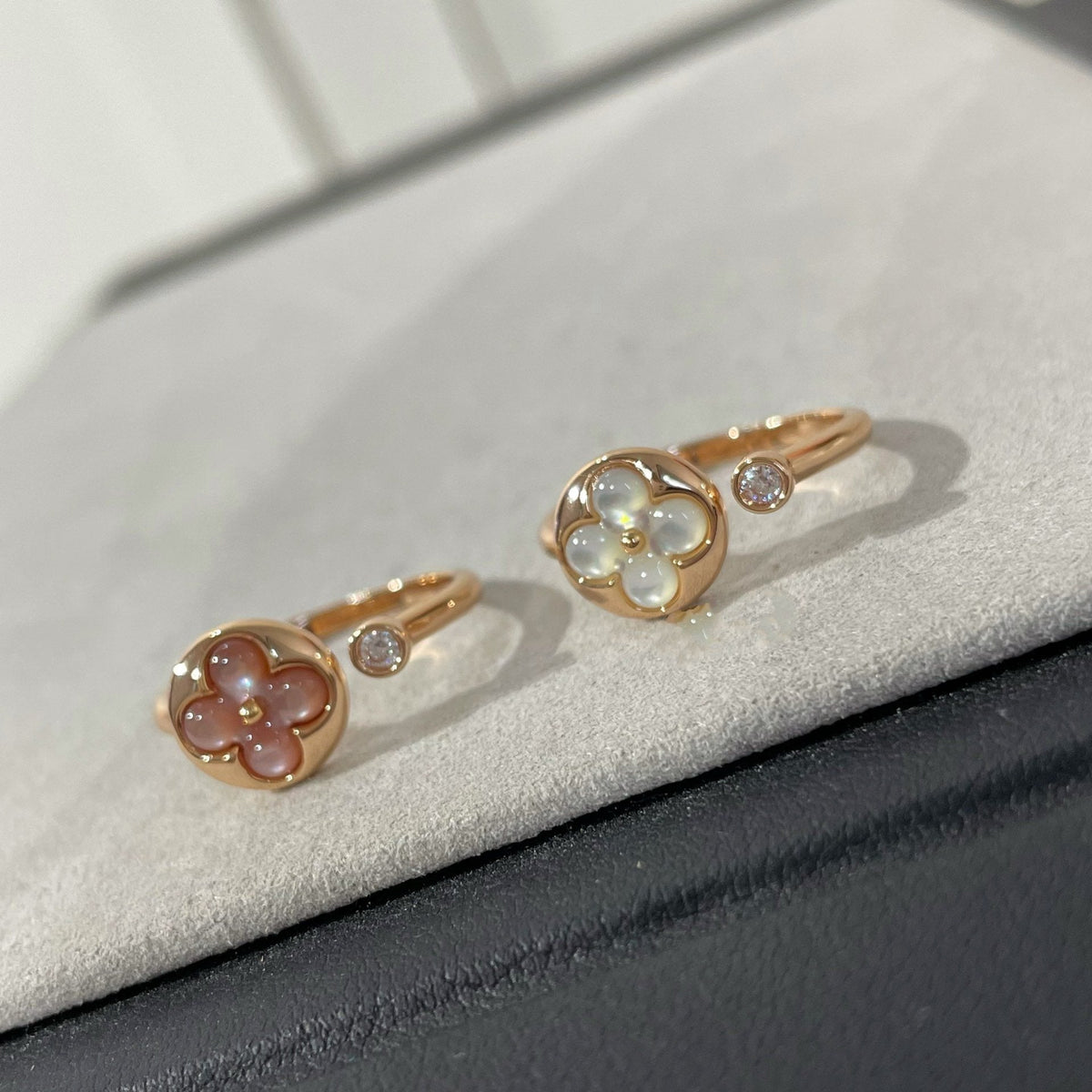 ??MIRA?¡¥SUN 1 DIAMOND PINK MOP RING