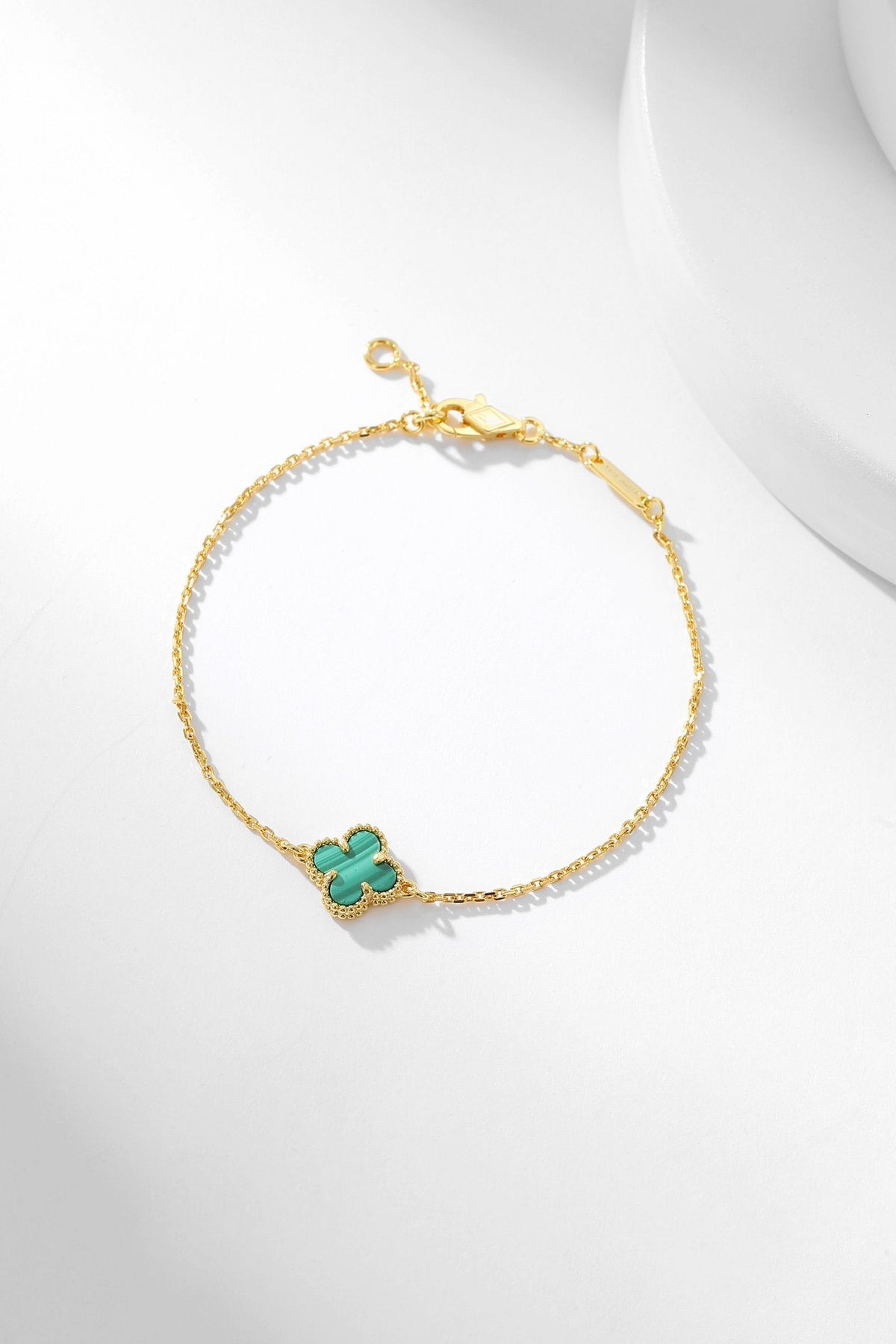 ??MIRA?¡¥CLOVER BRACELET MALACHITE 1 MOTIF