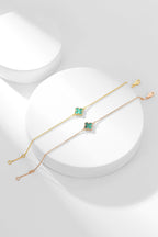??MIRA?¡¥CLOVER BRACELET MALACHITE 1 MOTIF