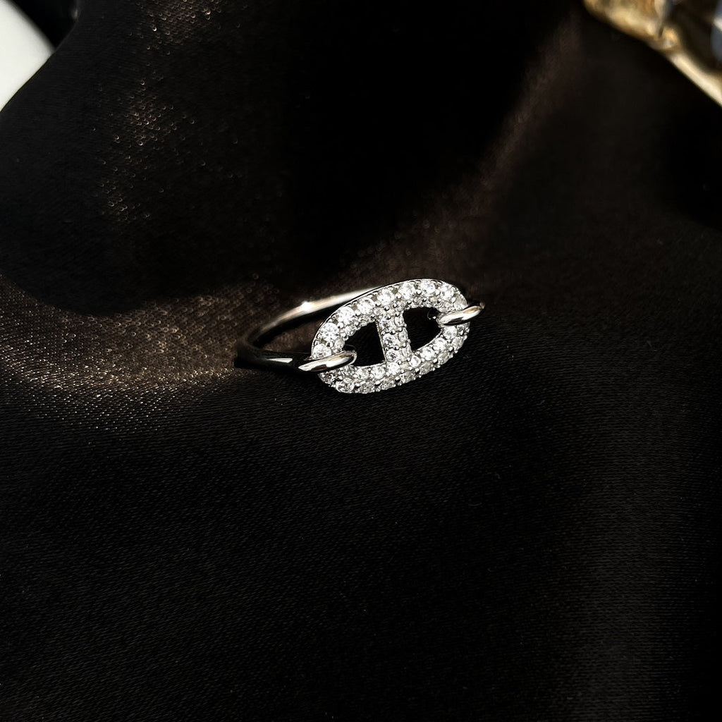 ??MIRA?¡¥RONDE SMALL SILVER DIAMOND RING