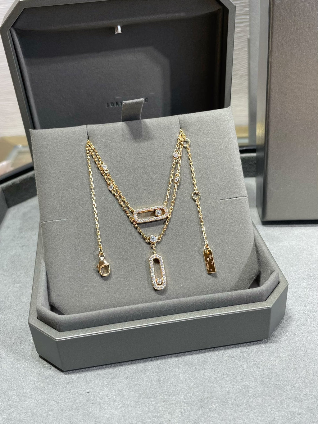 [MIRA] MOVE 2 ROW DIAMOND NECKLACE