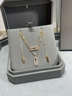 [MIRA] MOVE 2 ROW DIAMOND NECKLACE