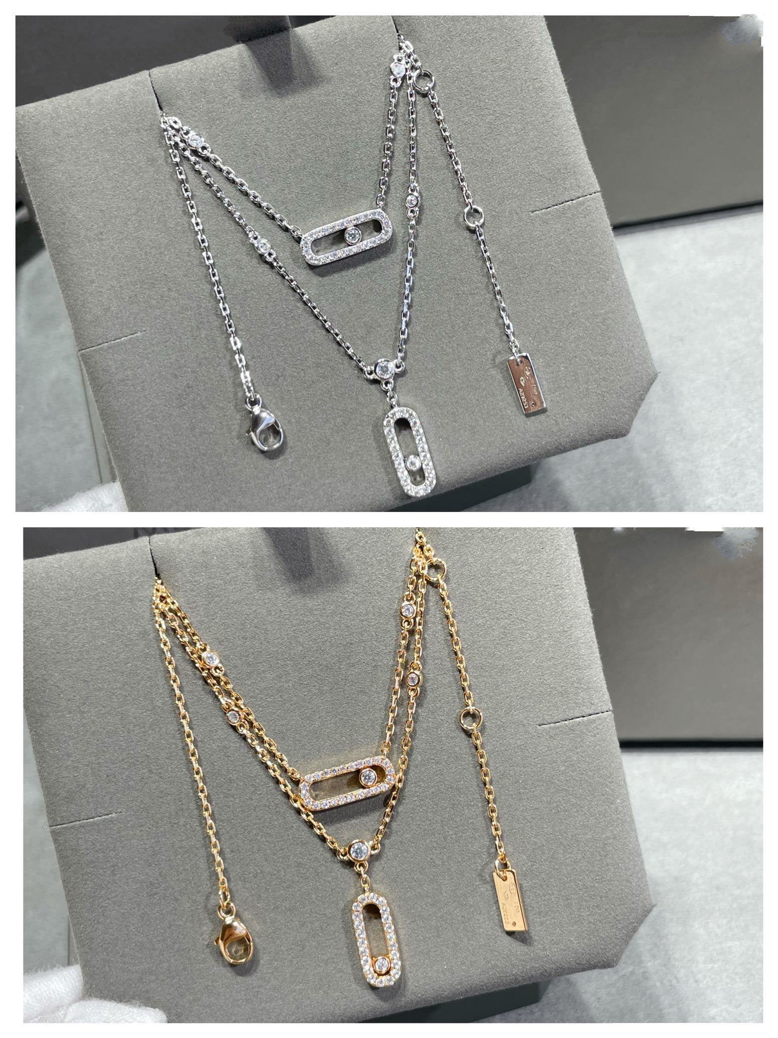 [MIRA] MOVE 2 ROW DIAMOND NECKLACE