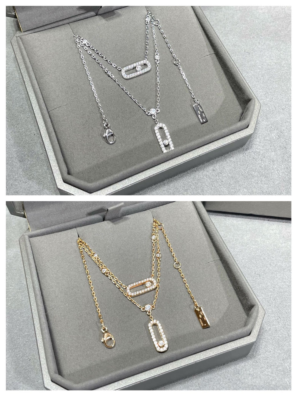 [MIRA] MOVE 2 ROW DIAMOND NECKLACE