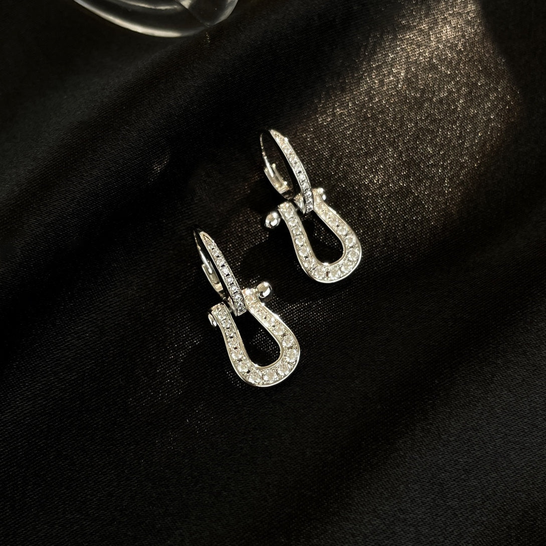 ??MIRA?¡¥FORCE 10 FULL DIAMOND DROP EARRINGS MEDIUM MODEL