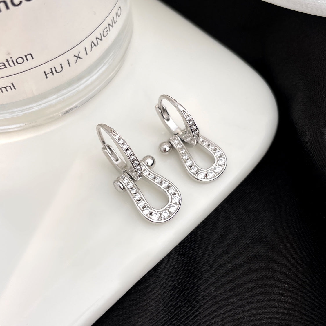 ??MIRA?¡¥FORCE 10 FULL DIAMOND DROP EARRINGS MEDIUM MODEL