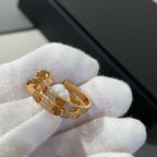 ??MIRA?¡¥LOVE DIAMOND PINK GOLD HOOP EARRINGS
