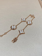 ??MIRA?¡¥STAR AND SUN 5 MOTIF MOP PINK GOLD BRACELET