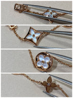 ??MIRA?¡¥STAR AND SUN 5 MOTIF MOP PINK GOLD BRACELET