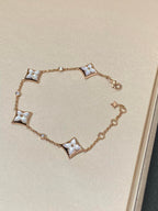 ??MIRA?¡¥STAR 4 MOTIF MOP DIAMOND PINK GOLD BRACELET