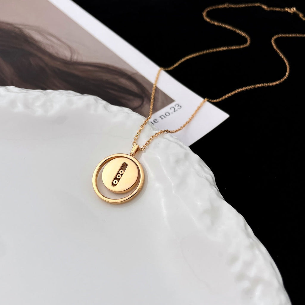 [MIRA]LUCKY MOVE MOP PINK GOLD NECKLACE