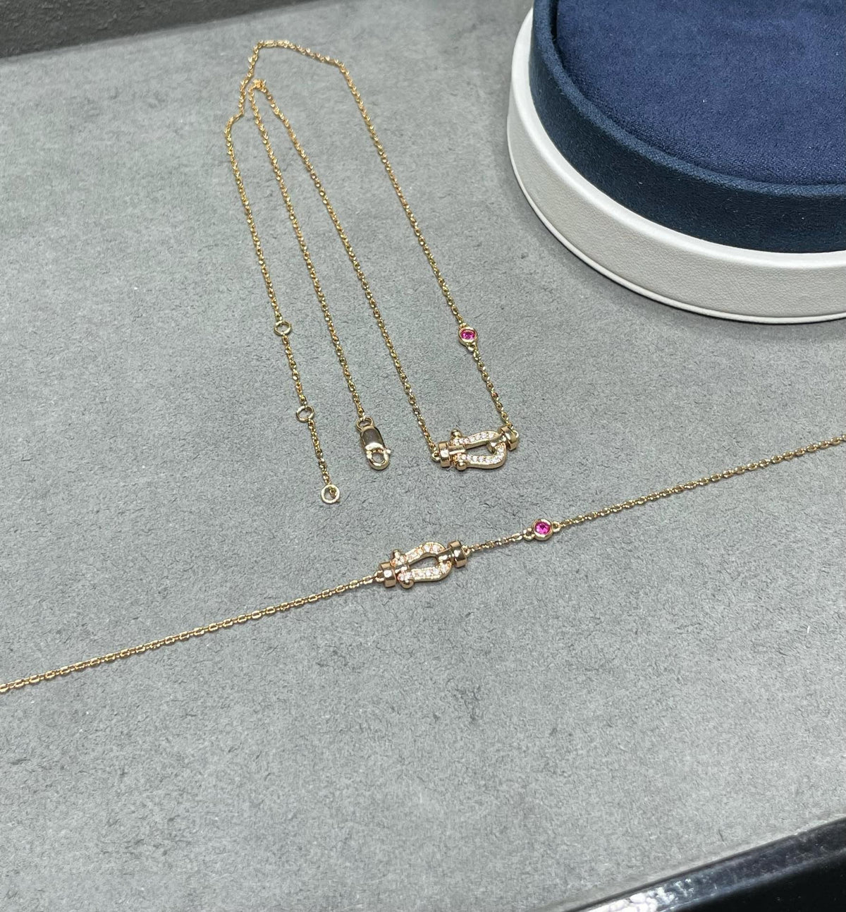 ??MIRA?¡¥FORCE 10 DIAMOND PINK GOLD NECKLACE