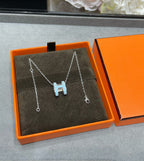 ??MIRA?¡¥POP H SKY BLUE NECKLACE