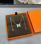 ??MIRA?¡¥POP H SKY BLUE NECKLACE