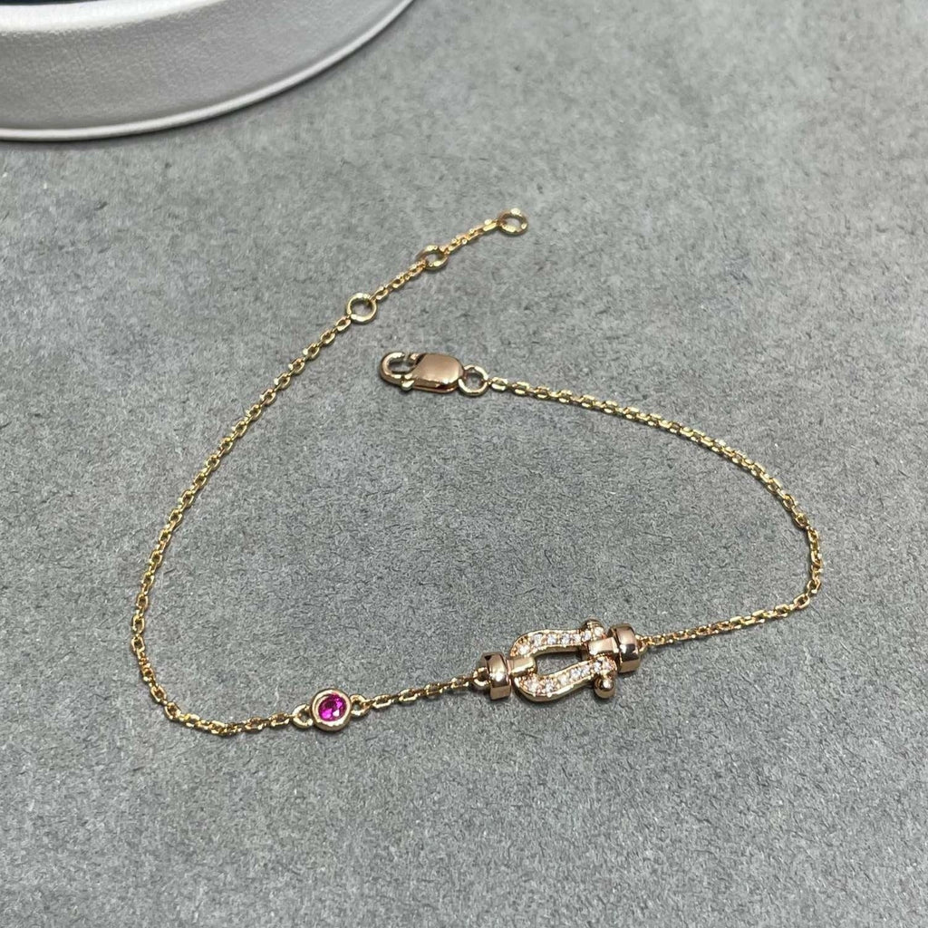 ??MIRA?¡¥FORCE 10 DIAMOND CHAIN LINK PINK GOLD BRACELET