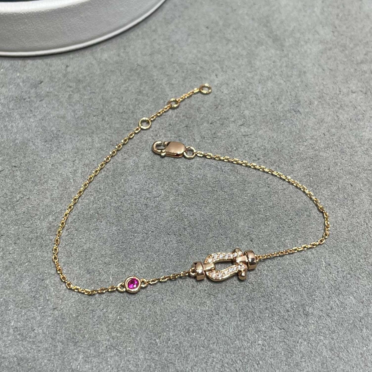 ??MIRA?¡¥FORCE 10 DIAMOND CHAIN LINK PINK GOLD BRACELET