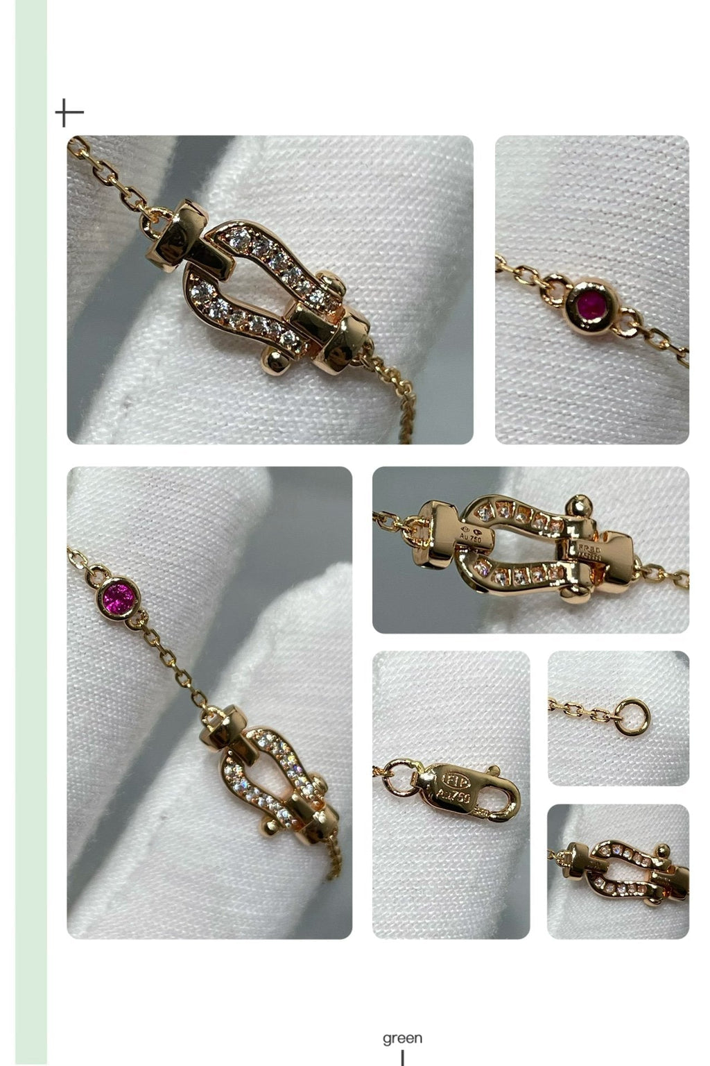 ??MIRA?¡¥FORCE 10 DIAMOND CHAIN LINK PINK GOLD BRACELET