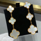 ??MIRA?¡¥CLOVER MOP 3 MOTIFS GOLD EARRINGS