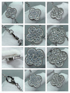 ??MIRA?¡¥CLOVER 6 MOTIF DIAMOND PAVED NECKLACE
