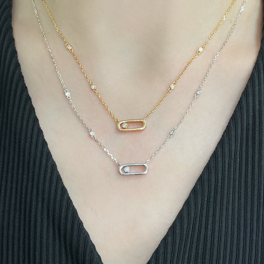 [MIRA] MOVE UNO DIAMOND NECKLACE