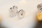 ??MIRA?¡¥CLOVER MINI TURQUOISE SILVER STUD EARRINGS