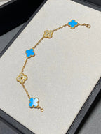 [MIRA]New CLOVER 5 MOTIF BLUE AGATE BRACELET COLLECTION