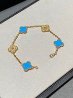[MIRA]New CLOVER 5 MOTIF BLUE AGATE BRACELET COLLECTION