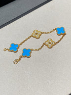 [MIRA]New CLOVER 5 MOTIF BLUE AGATE BRACELET COLLECTION