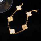 [MIRA]New CLOVER WHITE PEARL MOP 5 MOTIF BRACELET COLLECTION