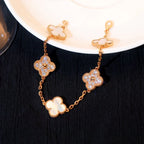 [MIRA]New CLOVER WHITE PEARL MOP 5 MOTIF BRACELET COLLECTION