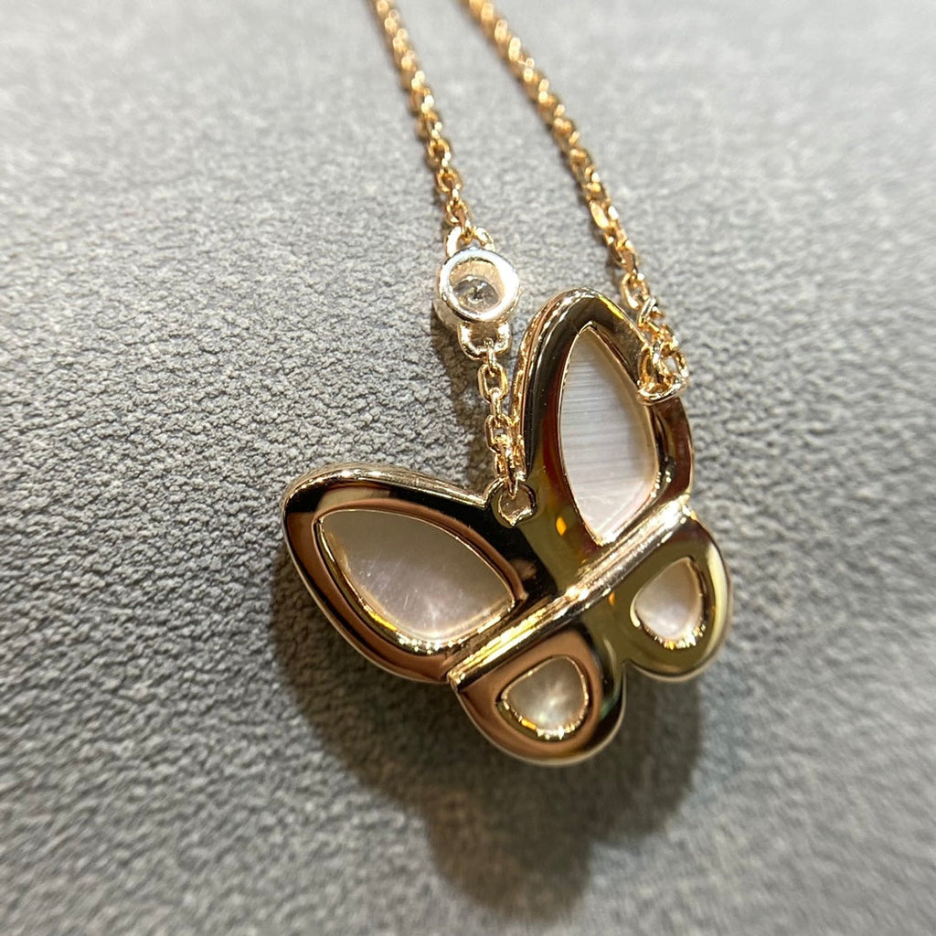 ??MIRA?¡¥BUTTERFLY MOP DIAMOND NECKLACE
