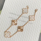[MIRA]New CLOVER WHITE PEARL MOP 5 MOTIF BRACELET COLLECTION